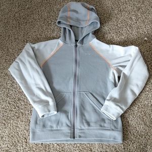 Patagonia Boys grey and orange fleece hoody